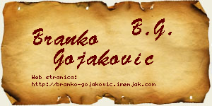 Branko Gojaković vizit kartica